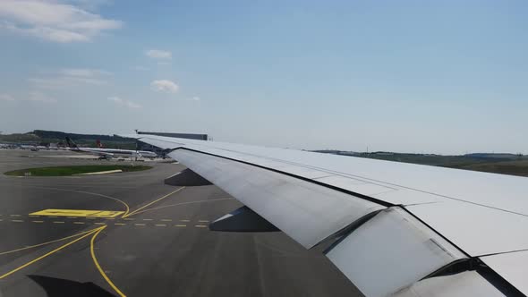 Viewing Airport From the Passenger Cabin Window at the Run Up on Day