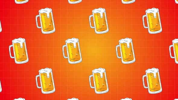 Oktoberfest Beer Background Animation