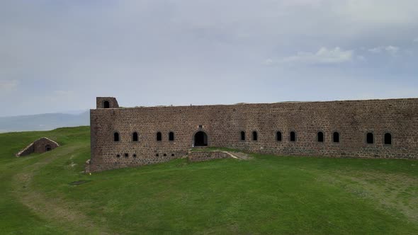 aerial ancient castle wall