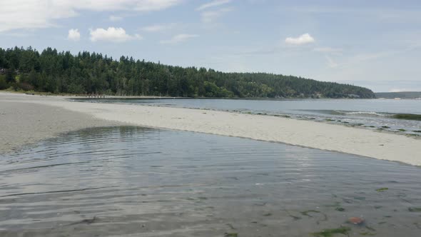 Tide Coming In At Sandy Beach In Pacific Nw Port Townsend Washington State