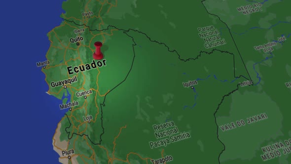 Ecuador Republic On Map 4K