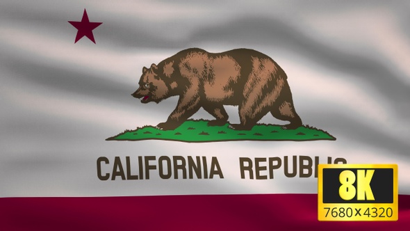 8K California State Flag Background