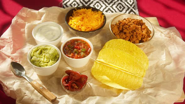 Mexican Food on Table Closeup