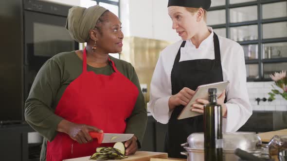 Chef explaining how to cook