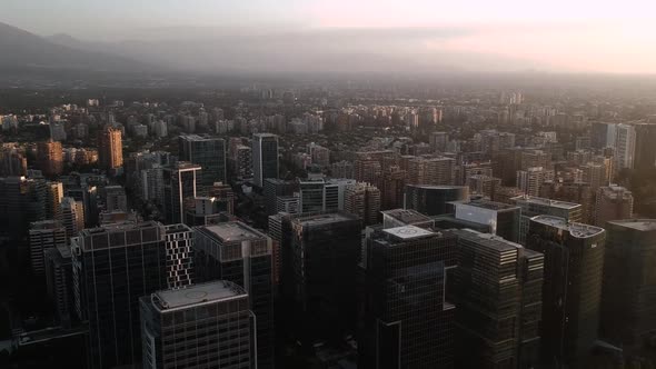 360 panoramic view of skyscrapers in Santiago chile