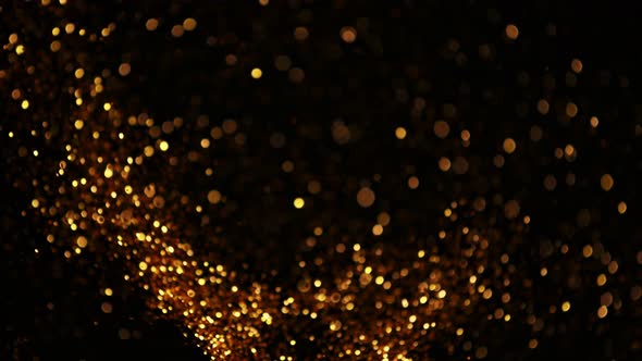 Golden Glitter Background in Super Slow Motion at 1000Fps