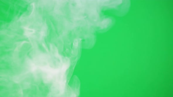 Abstract Smoke on Green Chroma Key Background