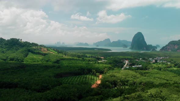 Aerial View of Toh Li View Point PhangNga Province Thailand