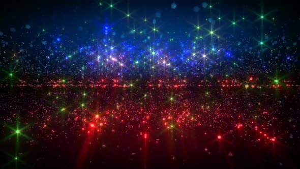 Colorful Space Horizon Sparkling Moving Background