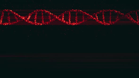 Red DNA Molecule and Particles alt