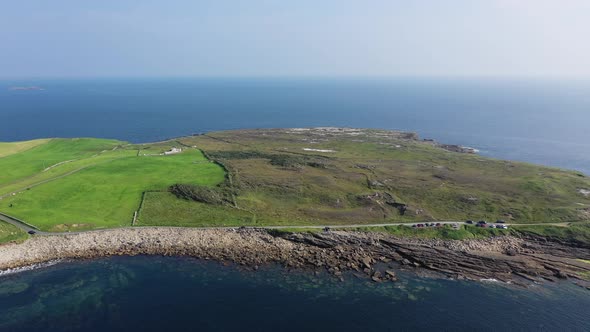 Aerial View of Muckross Head During the Summer A Small Peninsula West of Killybegs County Donegal