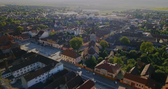 Aerial Panorama Of The Rasnov City