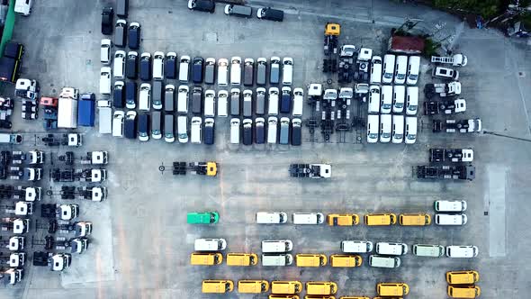 Top view of car park