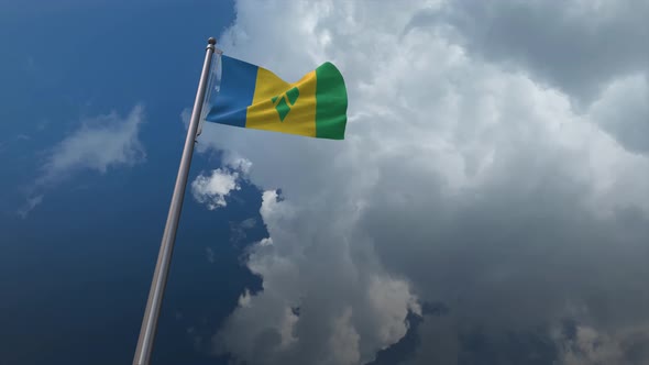 Saint Vincent And The Grenadines Flag Waving 4K