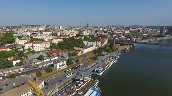Aerial View of Belgrade Citys in Serbia