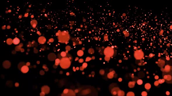 orange particles flying