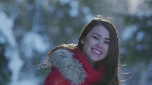 Happy woman on a winter day