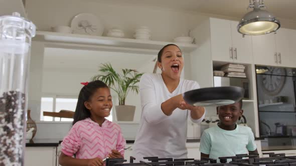 Family enjoying free time at home