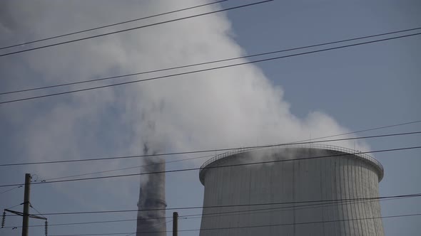 Smoke Comes From the Chimney. Air Pollution. Ecology. Kyiv. Ukraine.