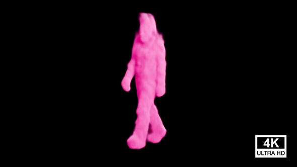 Walking Pink Color Smoke Man