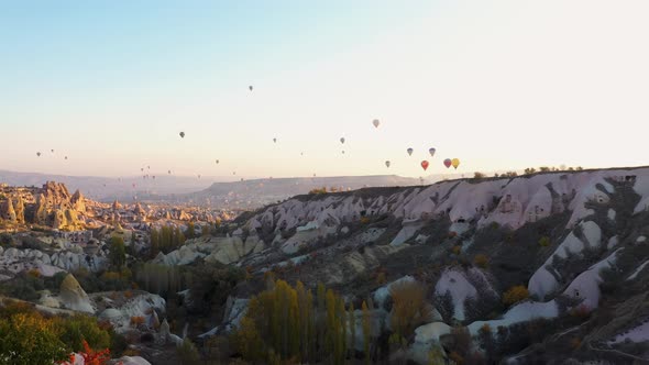 Balloons Flying Over Goreme Valley.