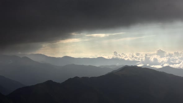 Black Dark Storm Clouds in Mountainous at Rainy Weather