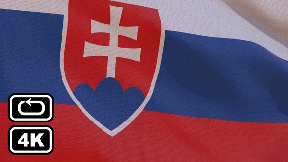 Slovakia Flag 4K Seamless Loop