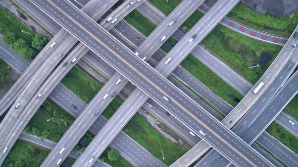Stunning Aerial view drone shot above interchange