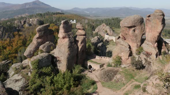 Group of rocks near town of Belogradchik   4K 2160p 30fps UltraHD footage - Ancient sandstone and co