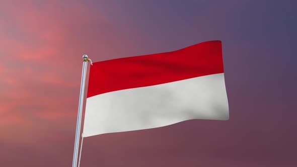 Flag Of Indonesia Waving