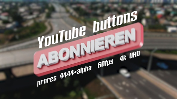 Youtube LIKE SUBSCRIBE BELL button in GERMAN | UHD | 60fps