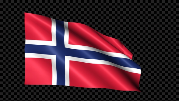 Norway Flag Blowing In The Wind