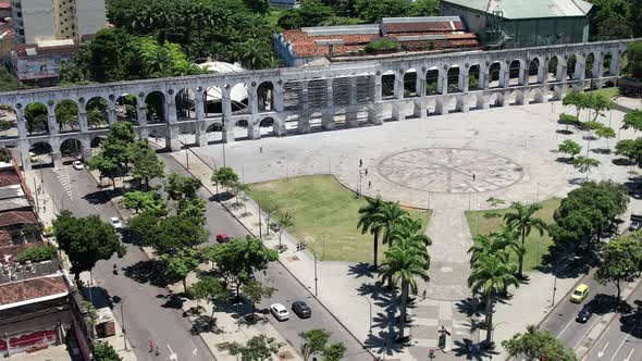 Famous Lapa Arches tourism landmark at downtown Rio de Janeiro Brazil