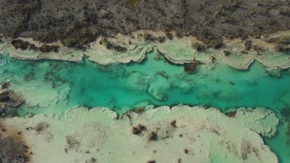 Los Rapidos Lagoon in Bacalar Mexico