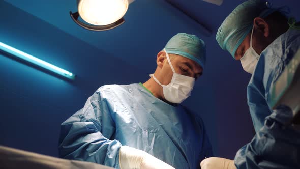 Plastic Surgeon During an Operation in the Operating Room