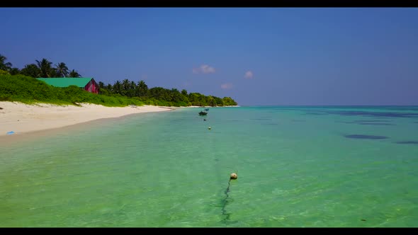 Aerial top view nature of luxury seashore beach vacation by transparent water and white sandy backgr