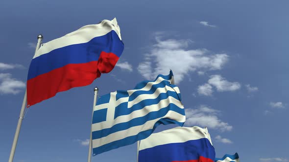 Many Flags of Greece and Russia alt