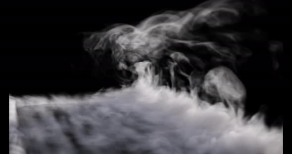 animation of realistic smoke and dark background