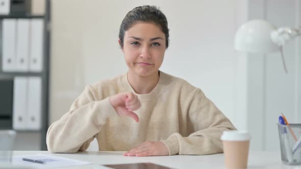 Thumbs Down By Indian Woman