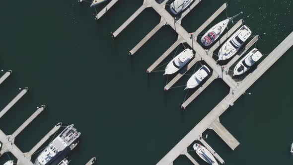 Marina Aerial View 4K 50fps Slow Spin