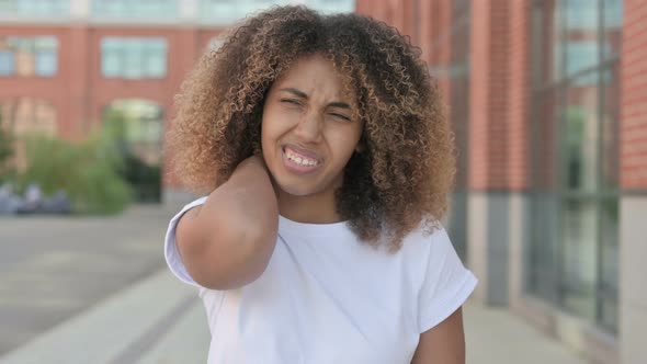 African Woman Having Neck Pain Tired