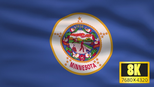 8K Minnesota State Flag Background