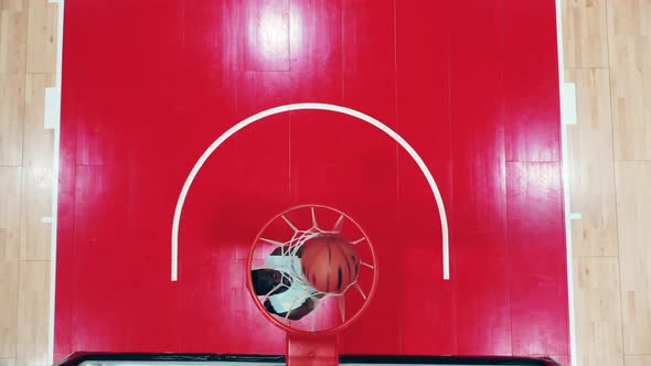 African Basketball Player is Scoring While Training in the Gym