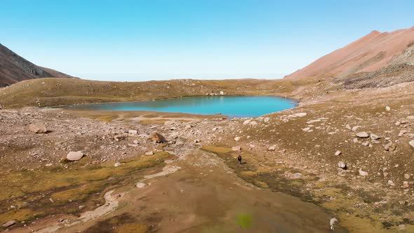 Aerial Shot of the Beautiful Mountain Lake