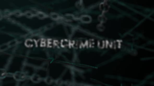 3D Dark Crime Background Word Cybercrime Unit