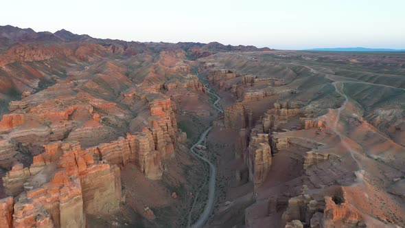 Aerial view of Charyn Canyon, Kazakhstan