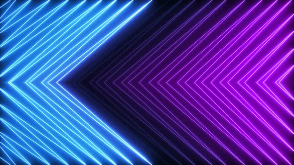 Animated zig zag neon light seamless loop modern motion graphics background