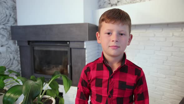 Portrait of a Smiling Casual Little Boy