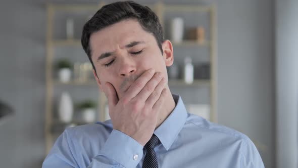 Toothache Young Man with Tooth Infection