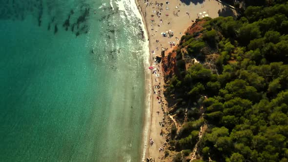 Cala Llenya beach in Ibzia, Spain